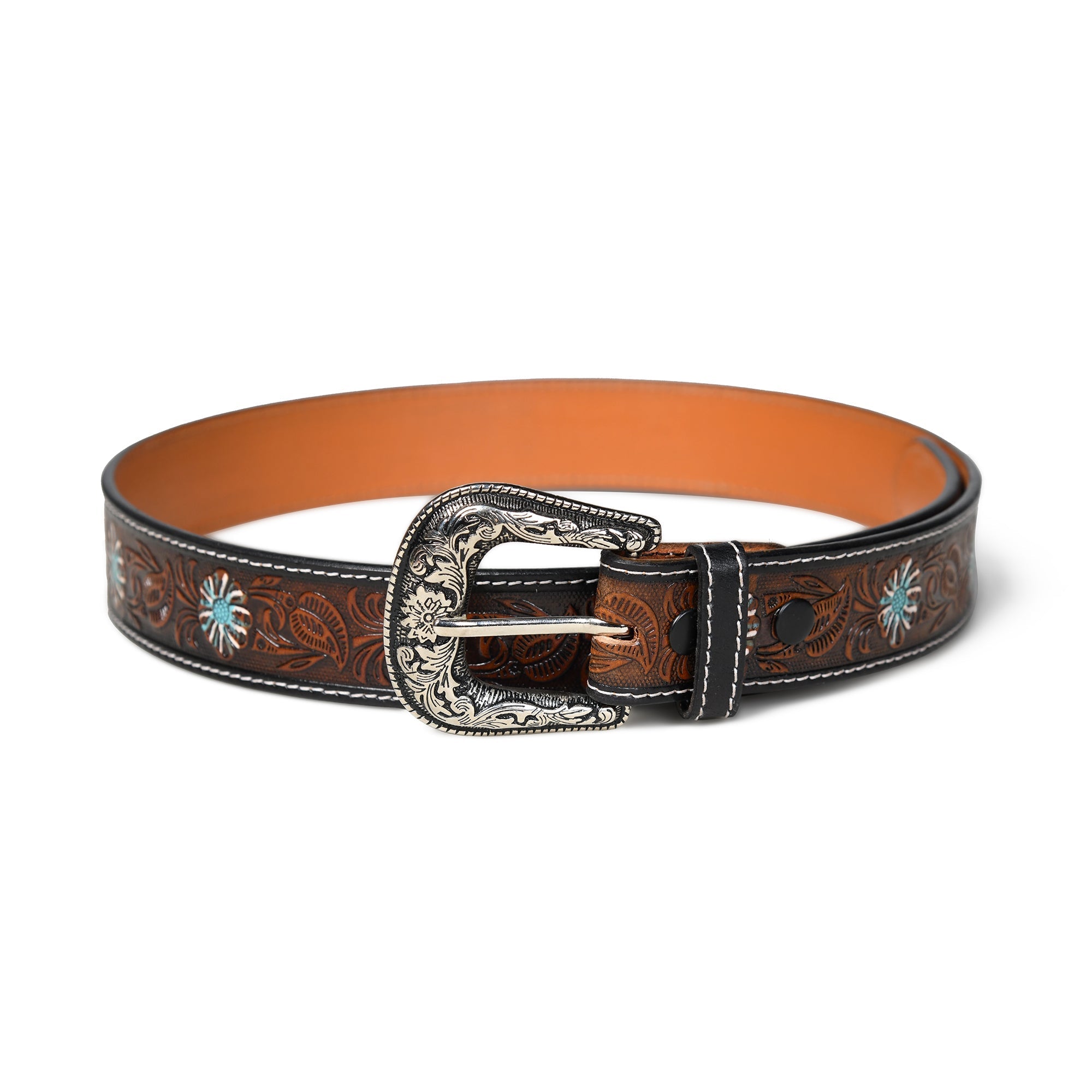 Antique Style Western Leather Belt