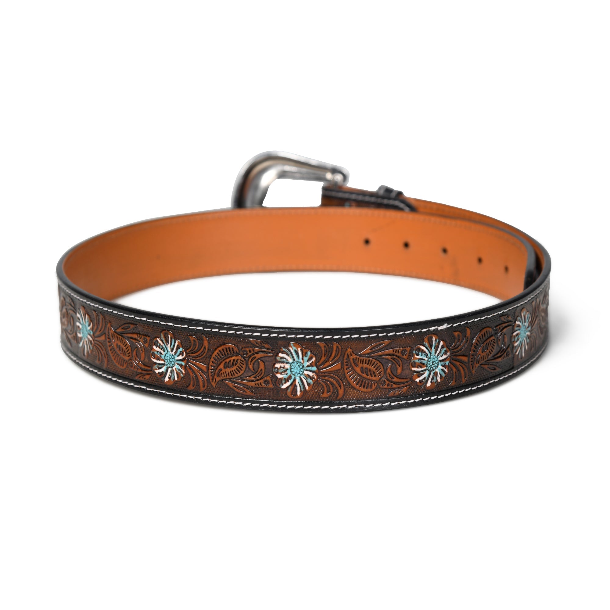 Antique Style Western Leather Belt