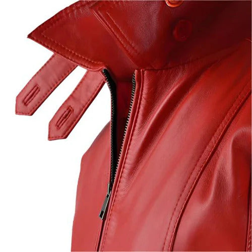 Men's Red Horizon Leather Bomber Jacket