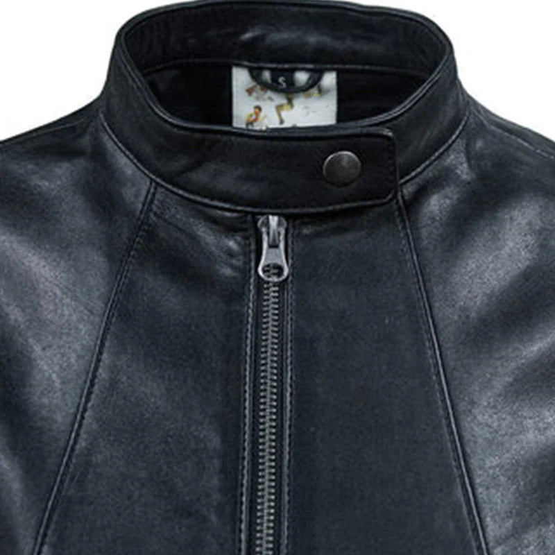 Women's Black Prison Moto Leather Jacket