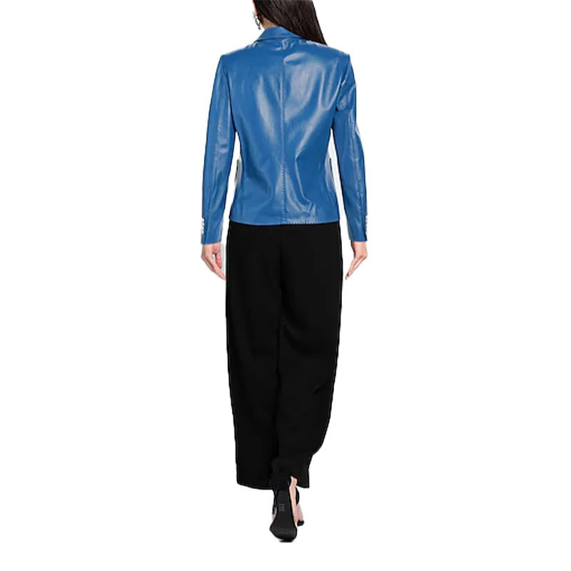 Women's Blue Tagliatore Leather Jacket