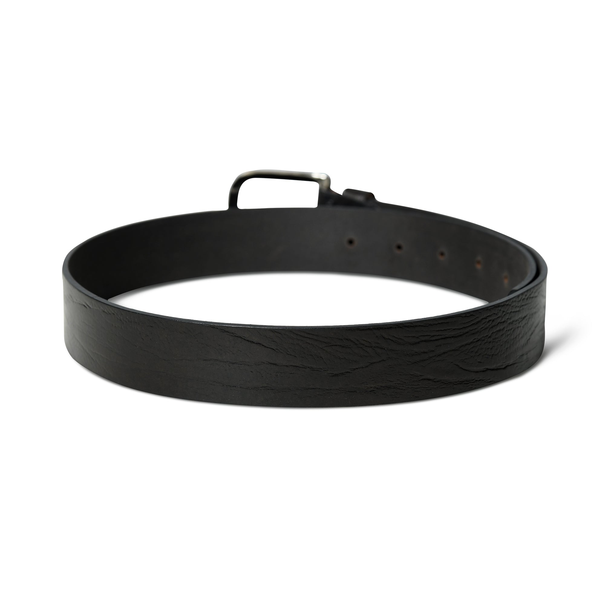 Textured Black Leather Belt