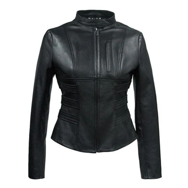 Women's Black Genuine Moto Leather Jacket