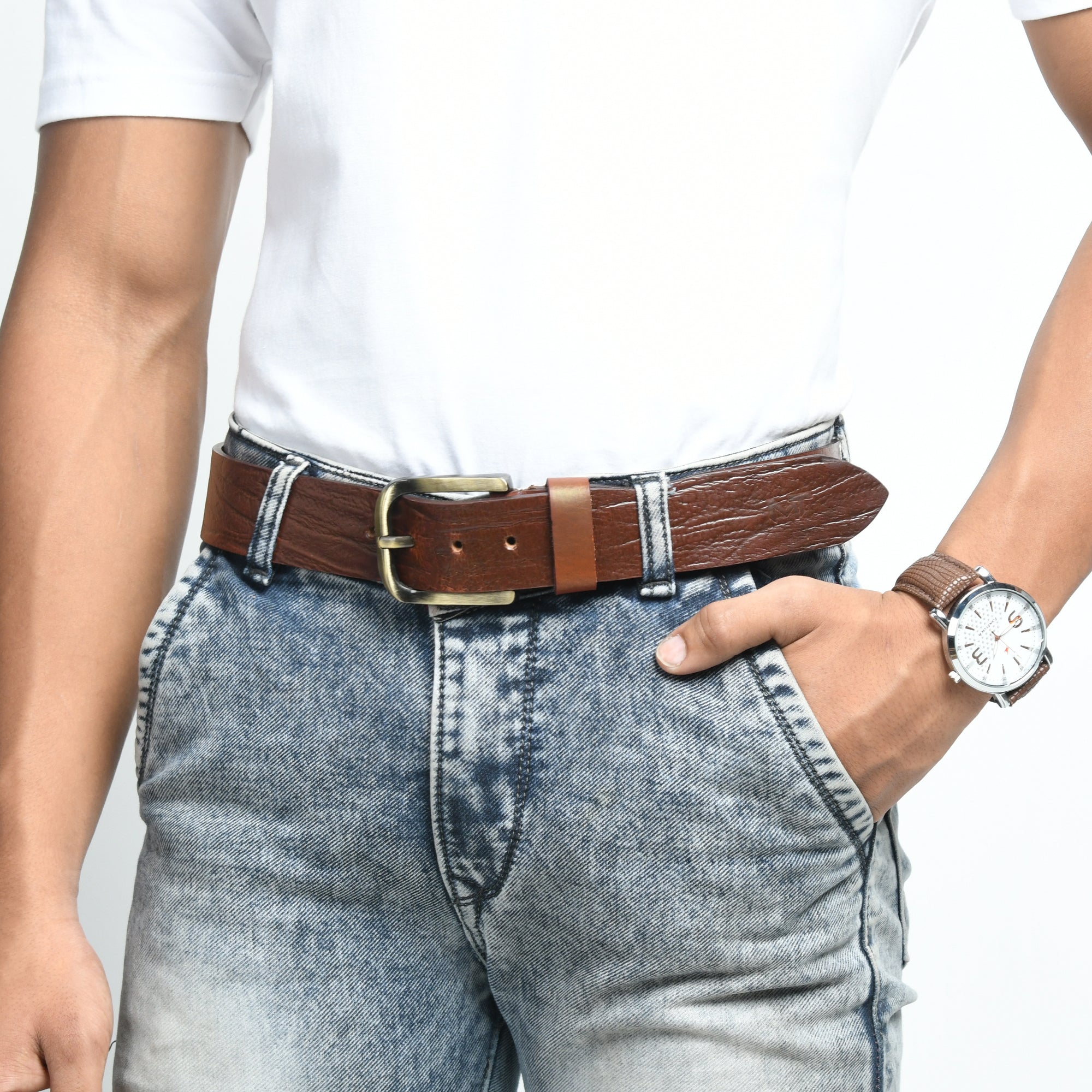 Vibrant Brown Pin Buckle Belt