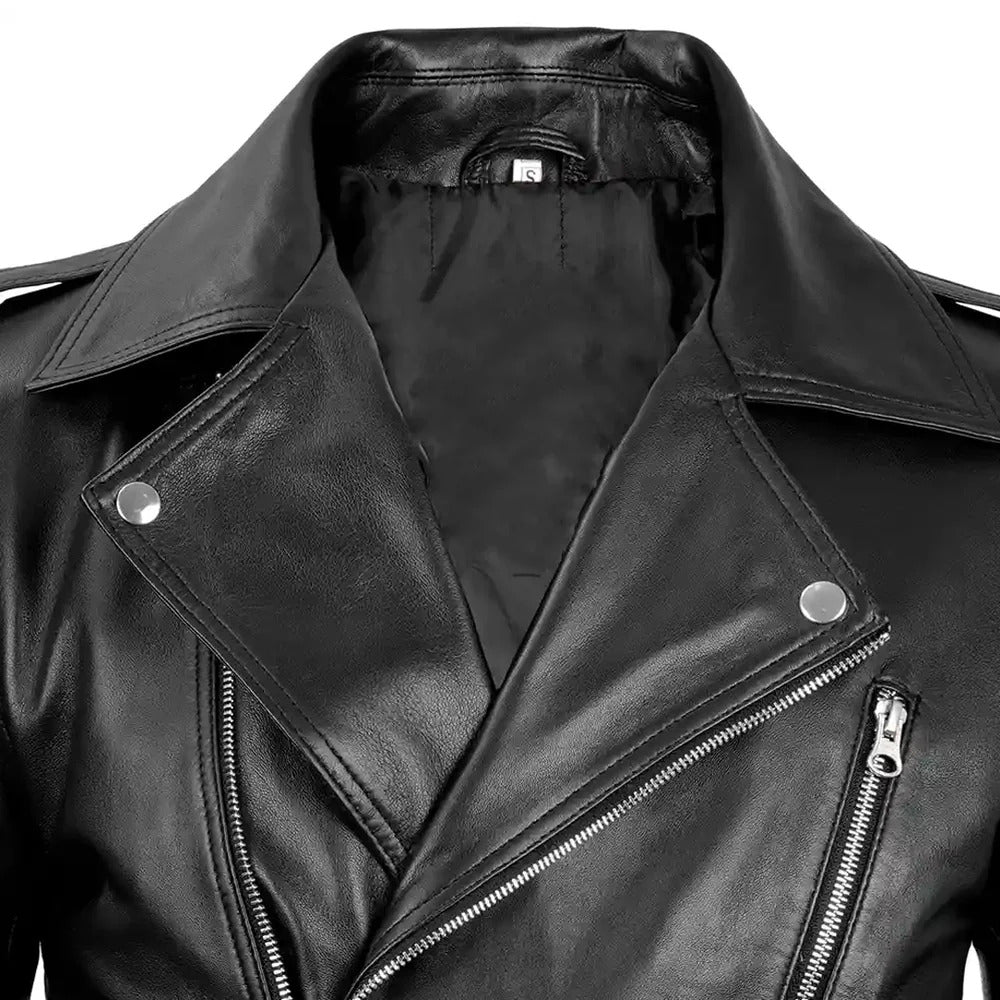 Men's Negan Asymmetrical Leather Biker Jacket