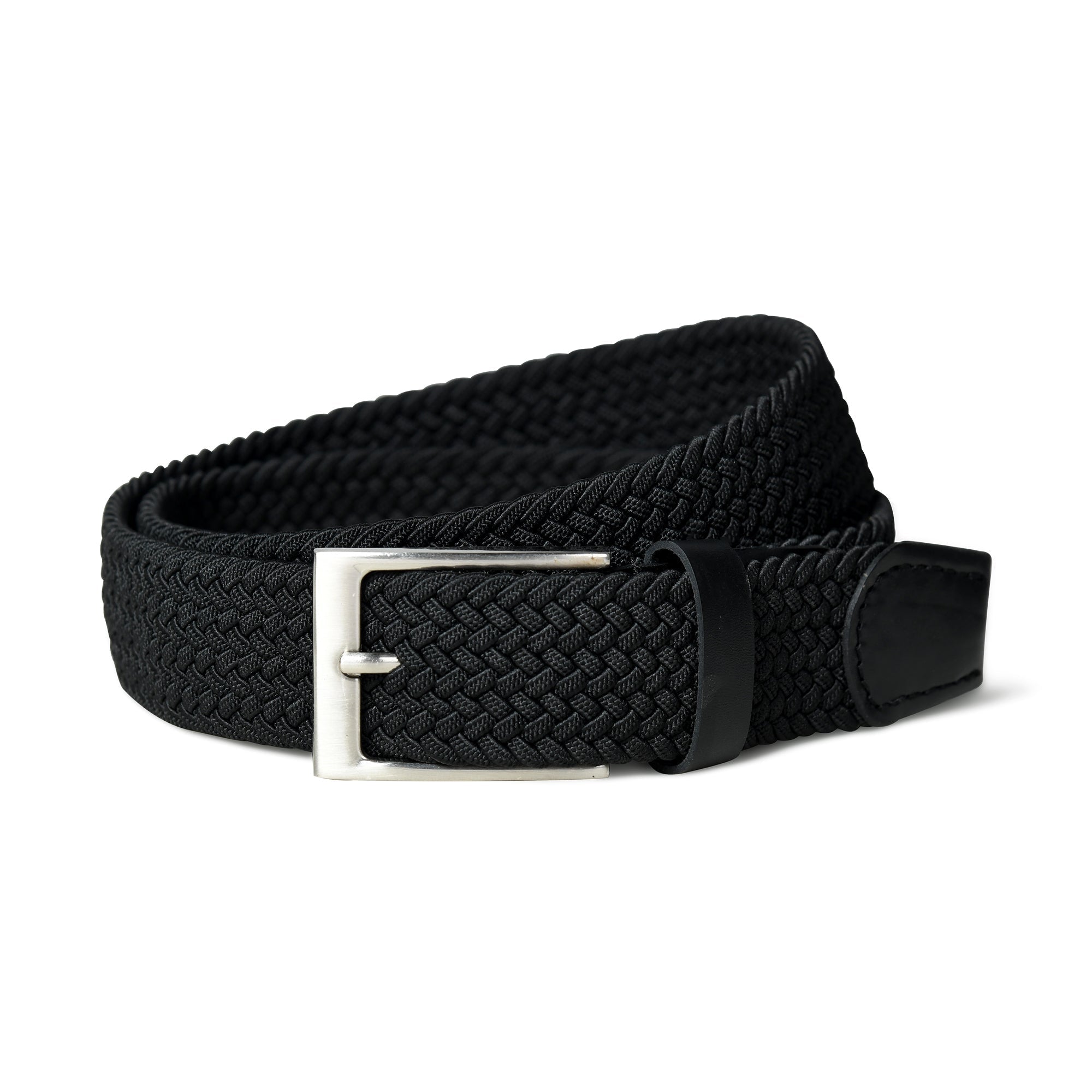 Braided Black Canvas Belt