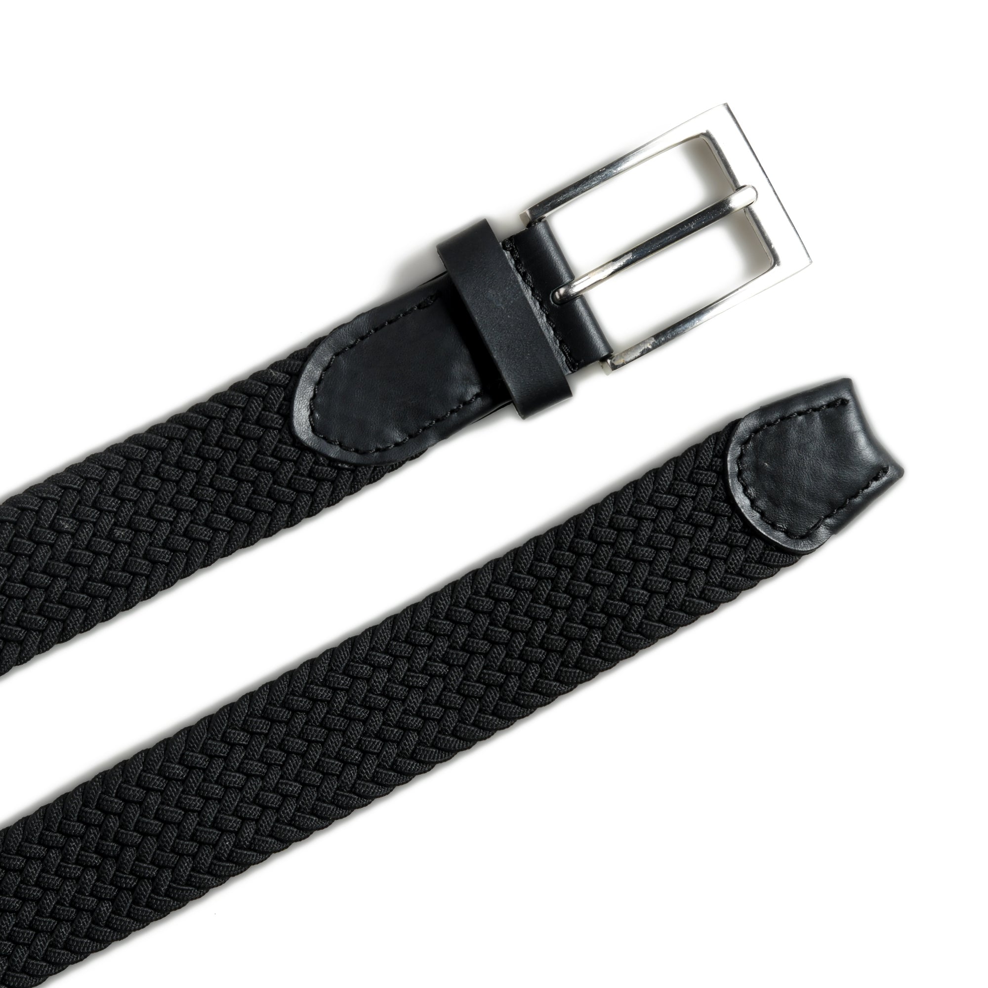 Braided Black Canvas Belt