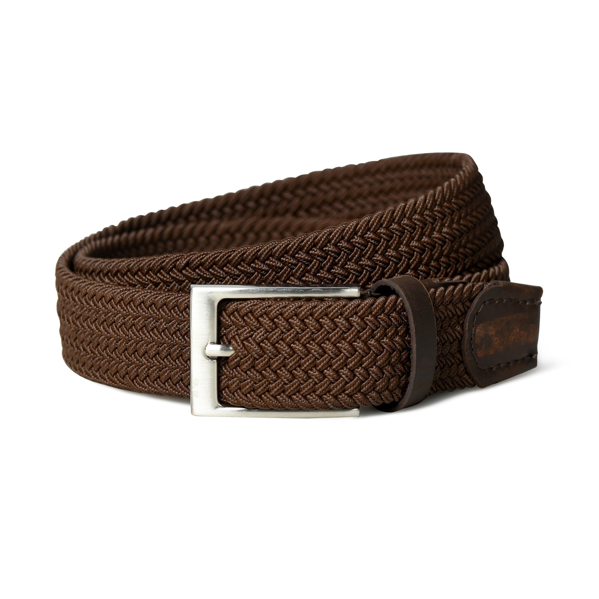 Braided Brown Canvas Belt