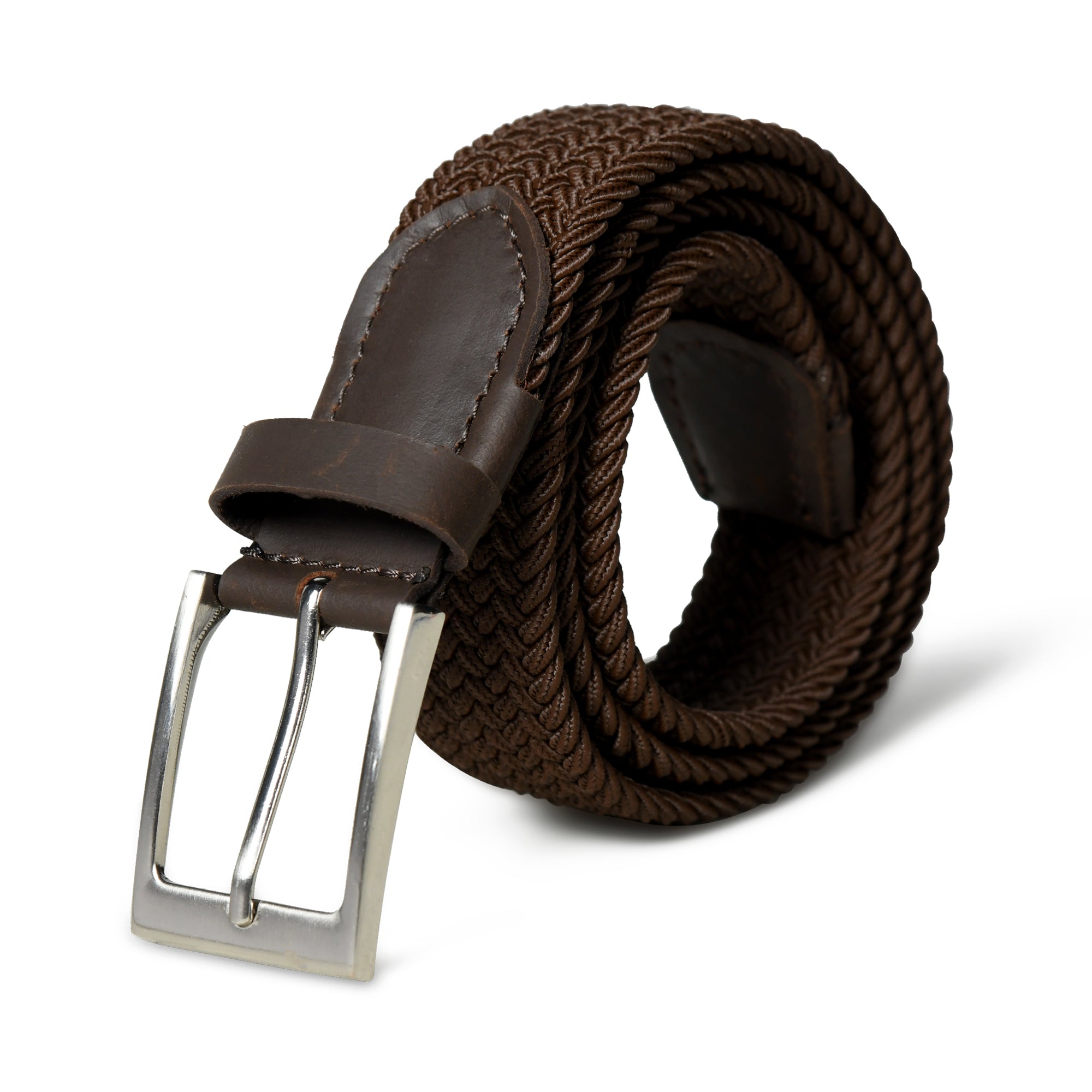 Braided Brown Canvas Belt