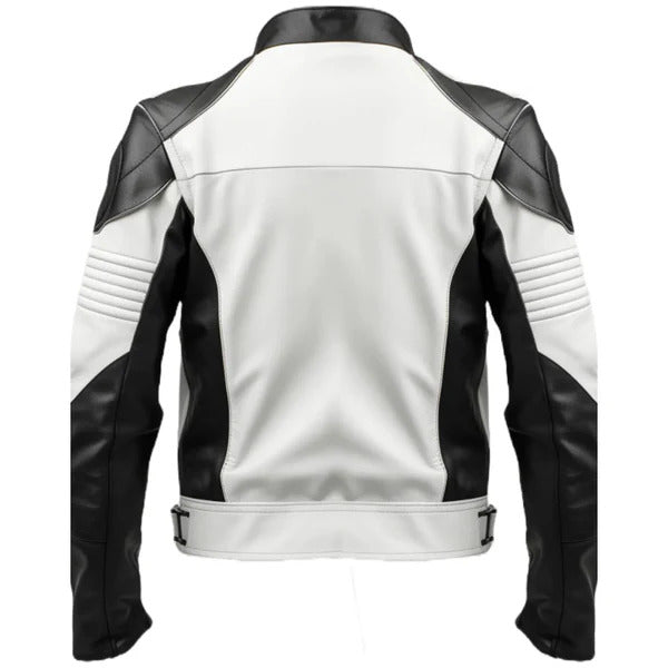 Men's White Faux Leather Jacket